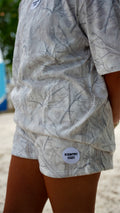 Oversized White Camo Patch Shorts