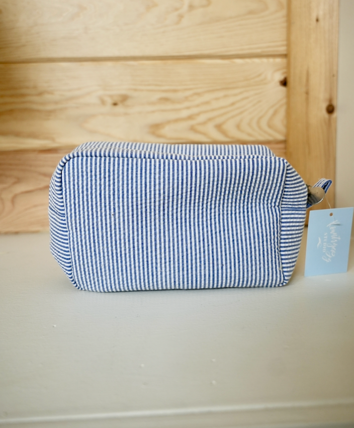 Blue Stripe Makeup Bag