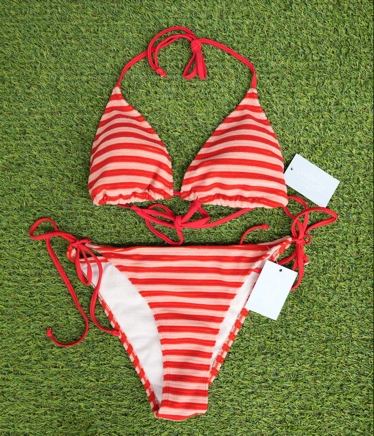 Red Stripe Bikini Set