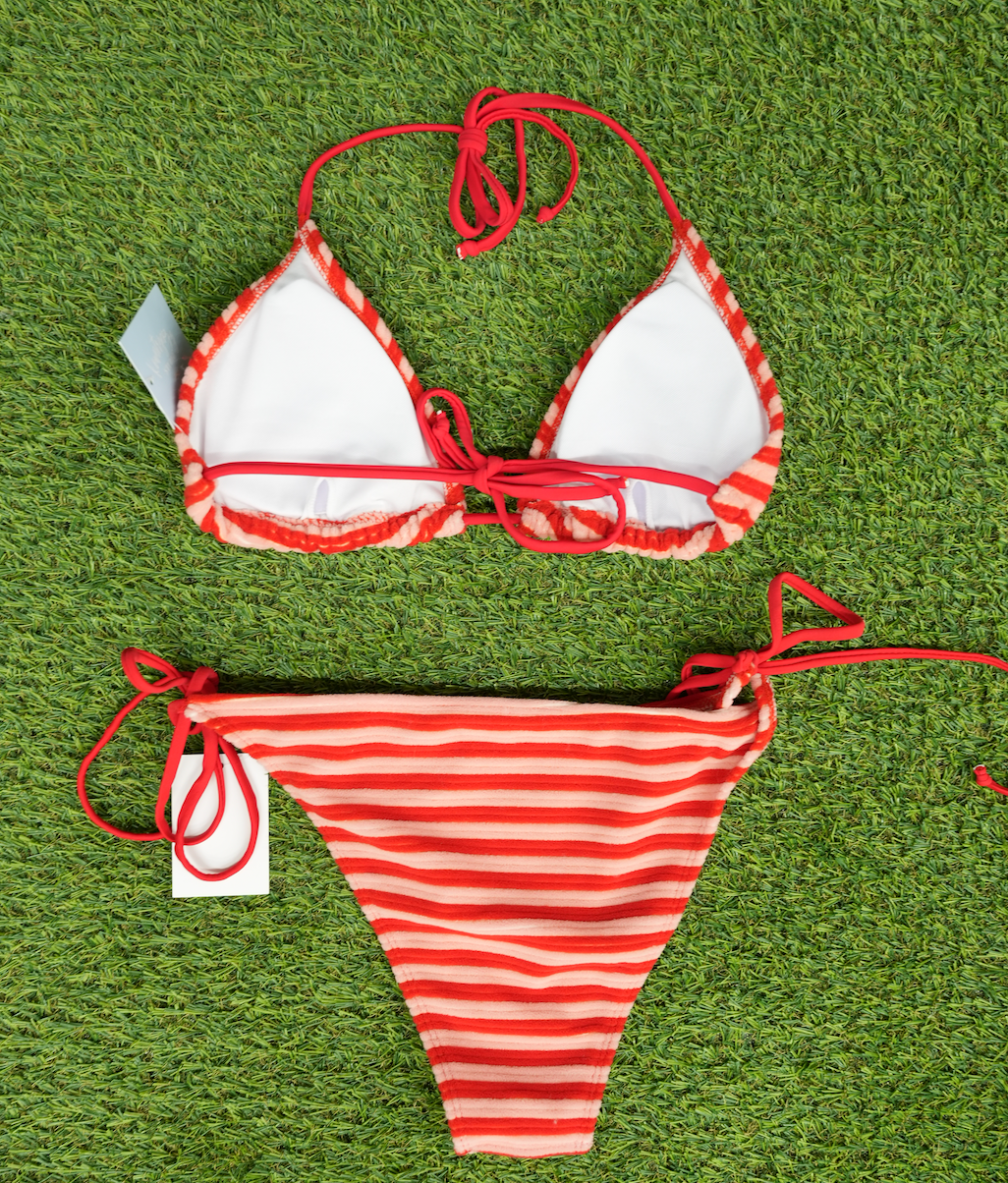 Red Stripe Bikini Set