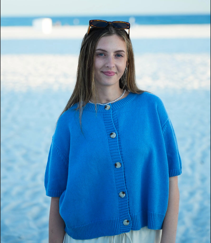 Le Lis Womens Short Sleeve Cardigan