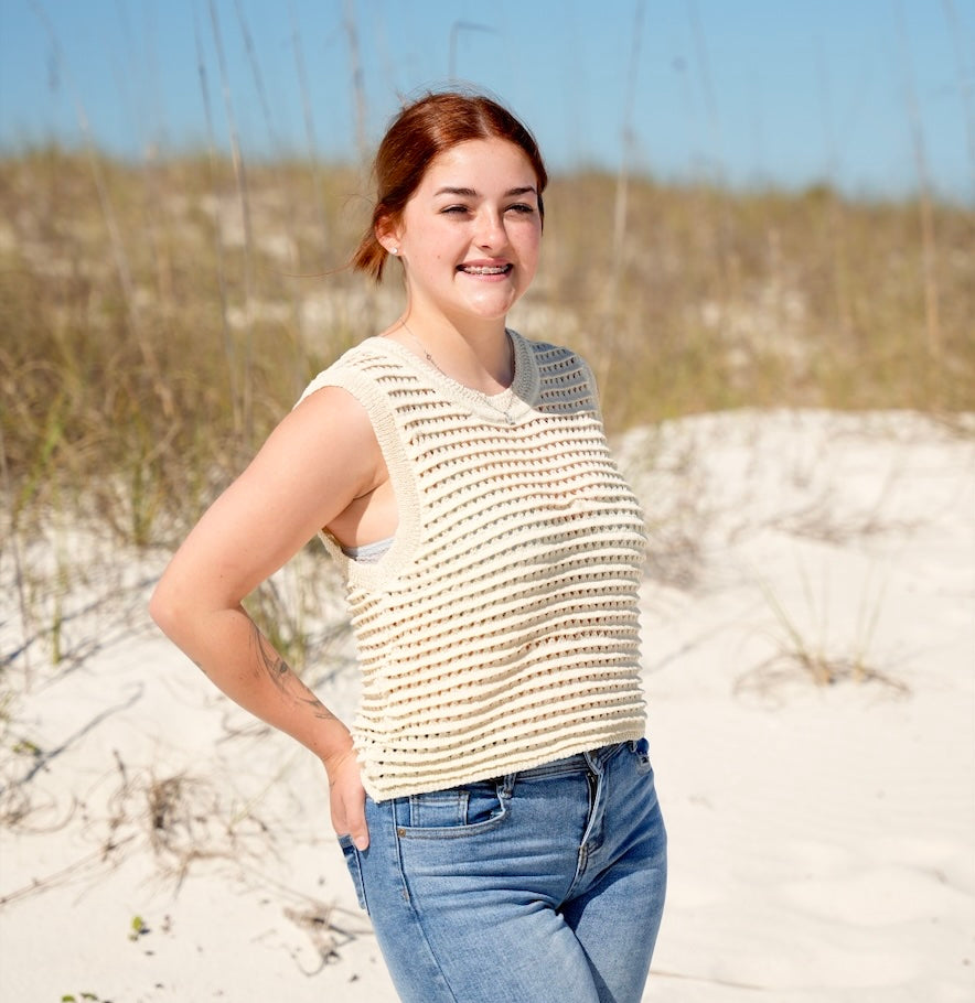 By Together Cream Crop Tank